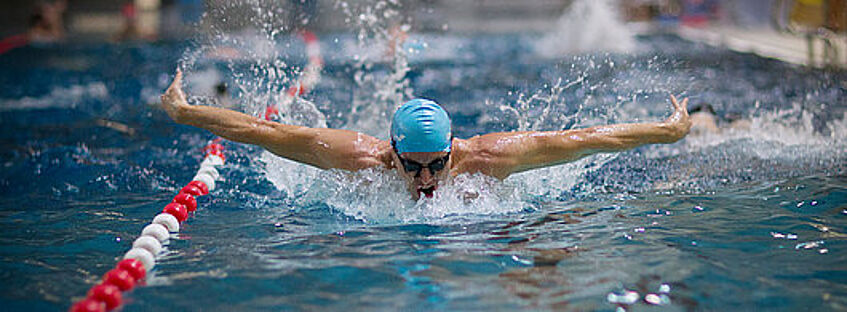 Professional swimmer in the water