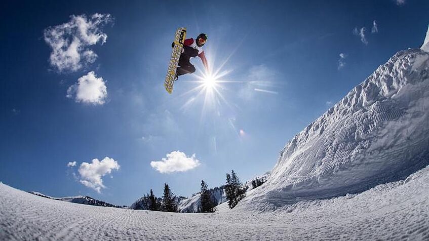 snowboarder jumping