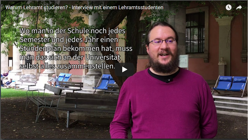 Videovorschau für ein Interview mit einem Lehramtsstudenten. 